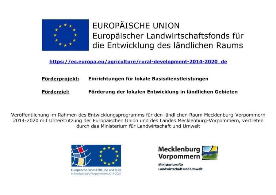 Förderschild Europäische Union mit Angabe des Förderprojektes und dem Förderziel
