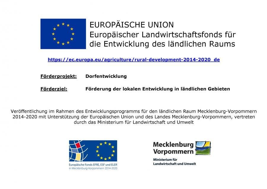 Förderschild Europäische Union mit Angabe des Förderprojektes und dem Förderziel